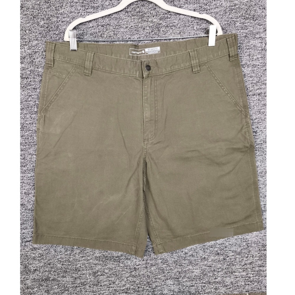 Carhartt Mens Relaxed Fit Canvas Work Shorts Olive Green Size 40 Utility Cargo